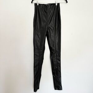 Pretty Little Thing faux leather black skinny pants size 0